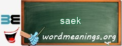 WordMeaning blackboard for saek